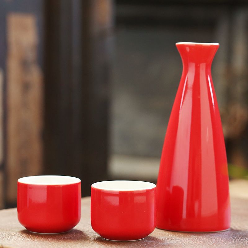 Pot 2 tasse ronde rouge