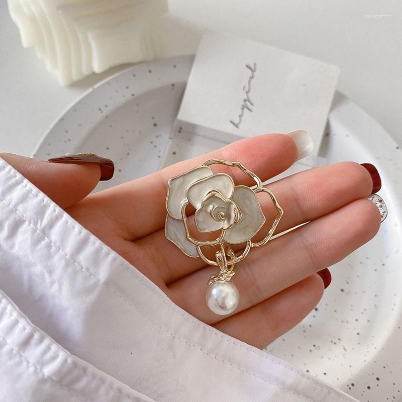 Little Luxuries Designs Chanel Style Camellia Flower Crystal Brooch