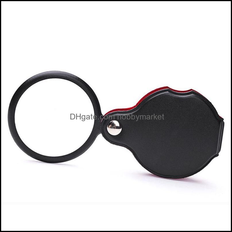 Loupes Magnifiers Portable Mini Black 50Mm 10X Hand Hold Reading