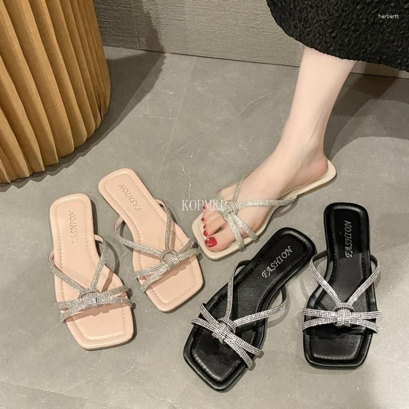 Slippers Women Flat Bottom Fashion All-match Sandals Woman Outer