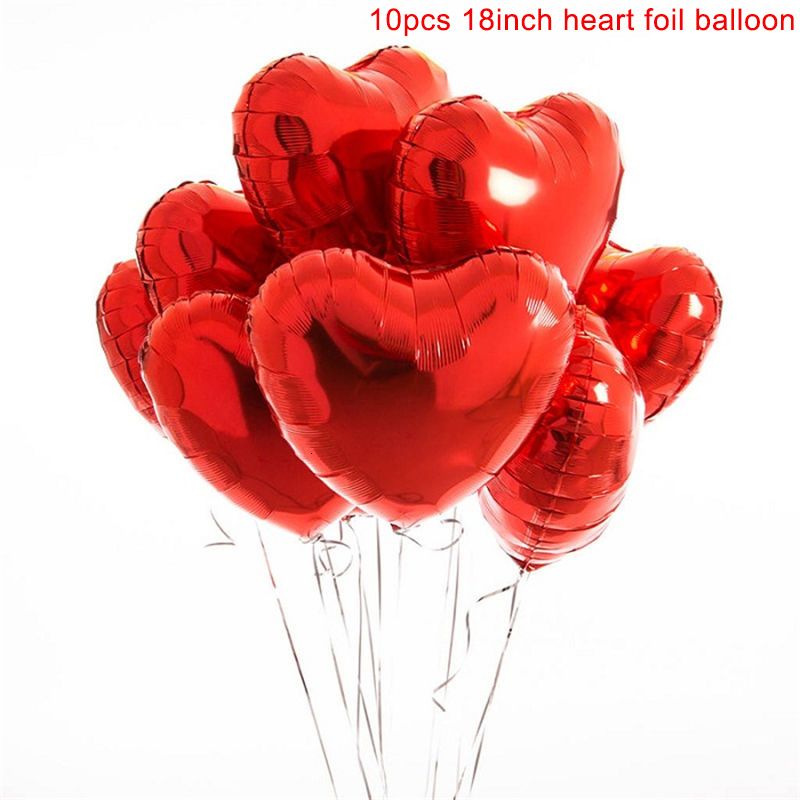 10pcs Red-18inch-Love Heart