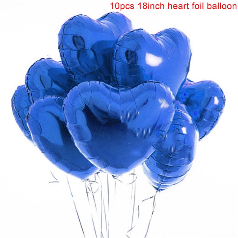 10pcs Blue-18inch-Love Heart