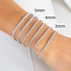 Pulseira de tênis de 3 mm de prata