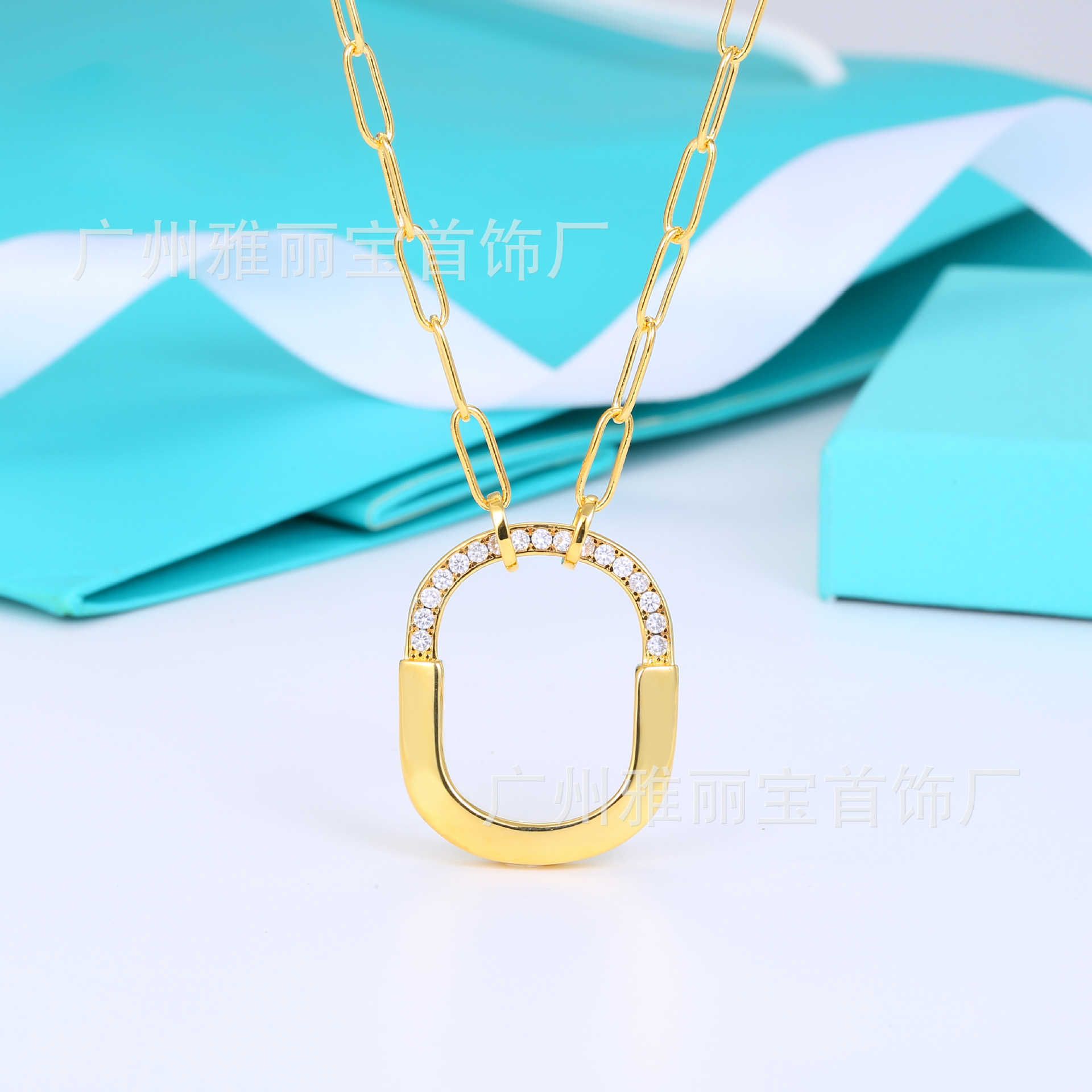 Gold Half Diamond Necklace