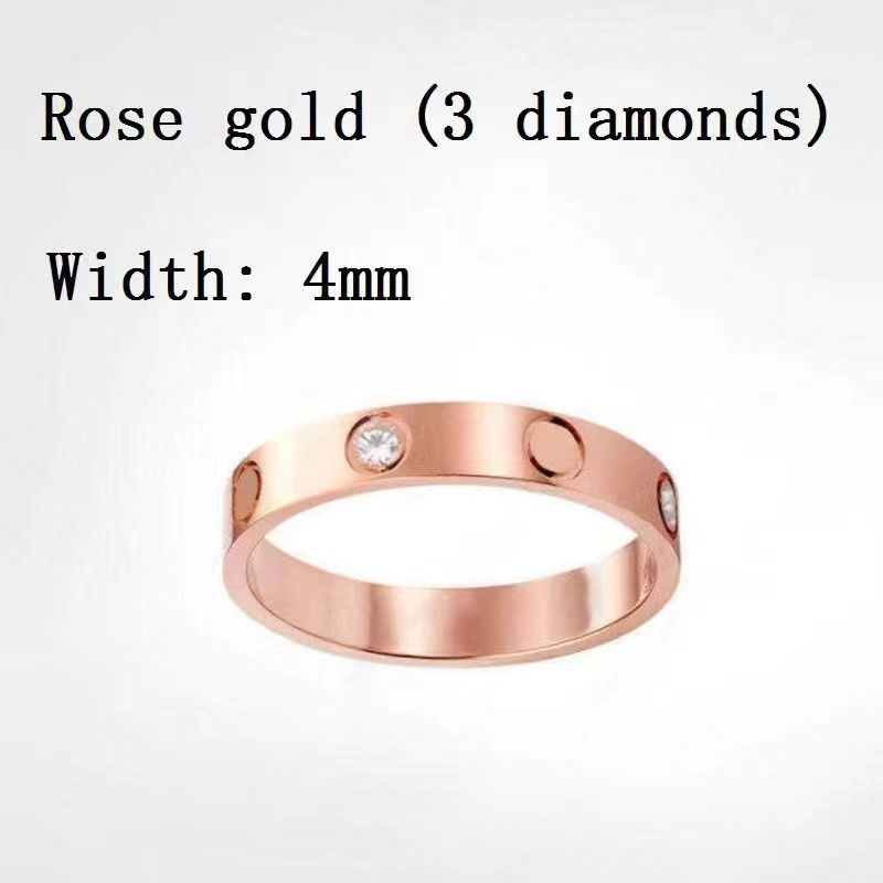 4mm rosa guld med diamanter