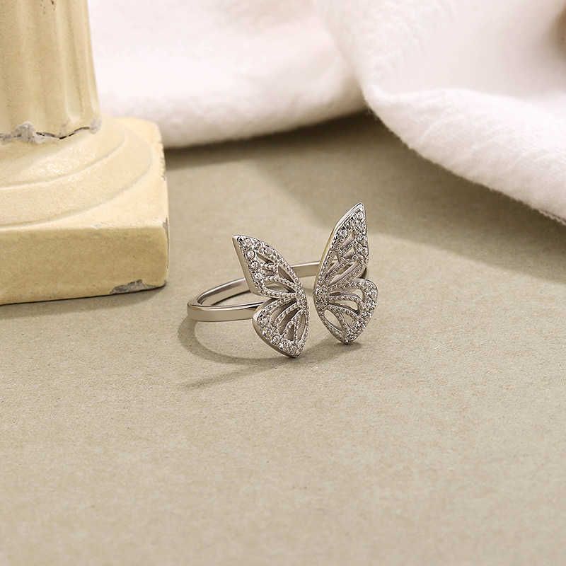 K719_ Platinum Butterfly Sterling Silv