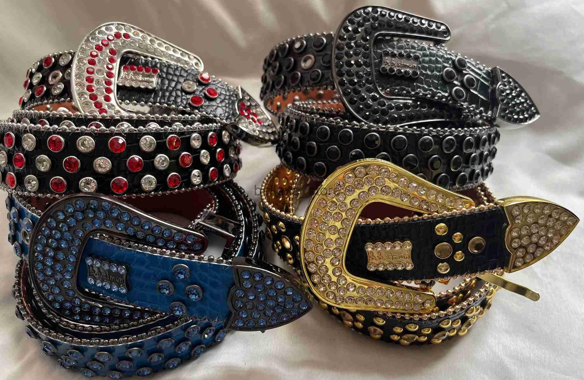 Designer BB Simon Belt For Men And Women Shiny Diamond