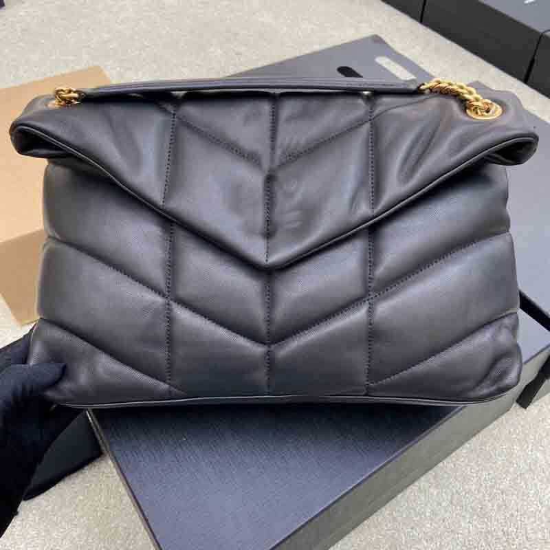 35cm-gold chain - black bag