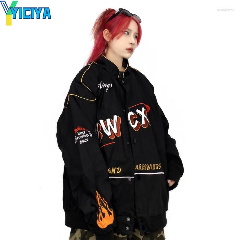 YICIYA jacket bomber women Racing oversize coats unisex Varsity