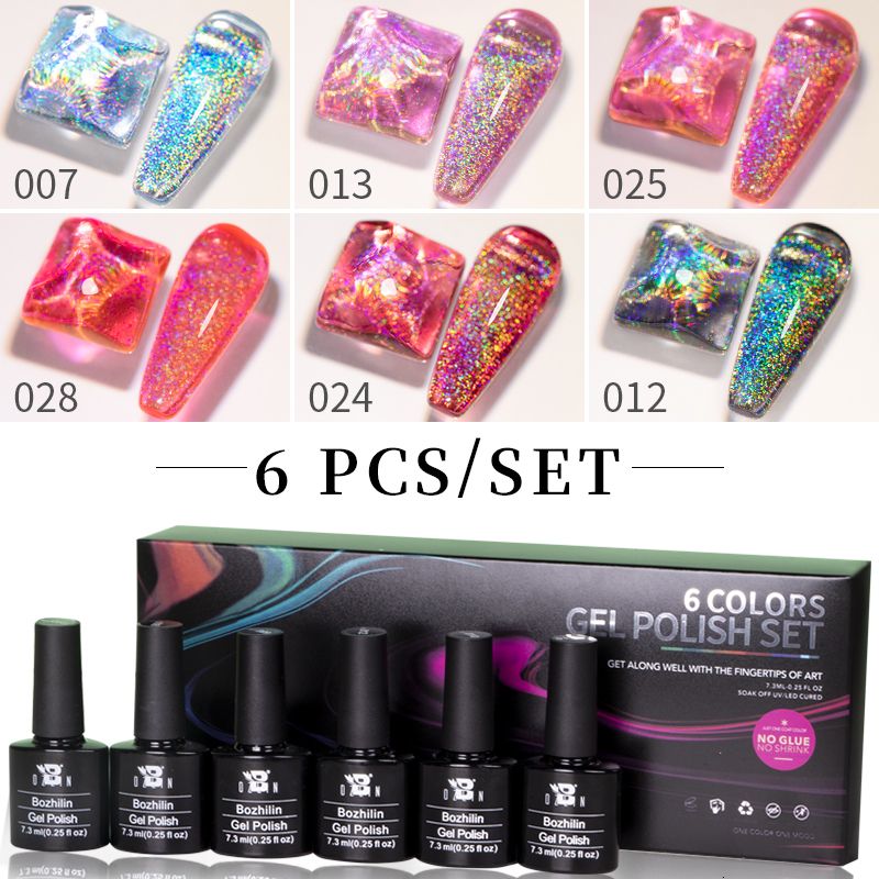 6pcs Holographic 08