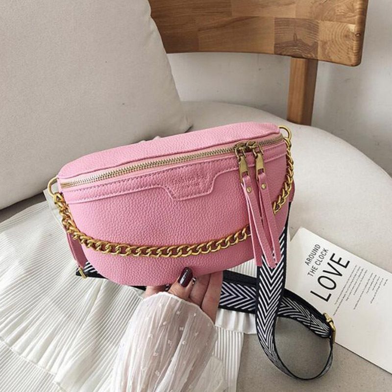 sac de taille rose