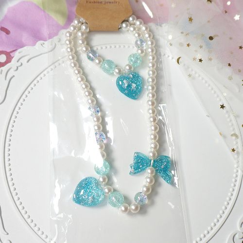 Collier de coeur bleu