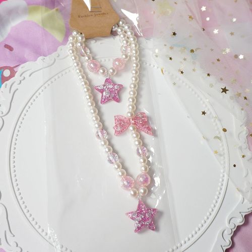 Roze sterren ketting