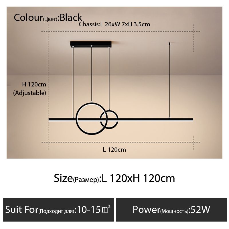 Black L120cm chaud blanc