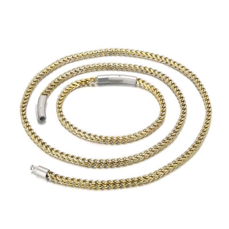 Gold Color 4mm Width Necklace - 68cm