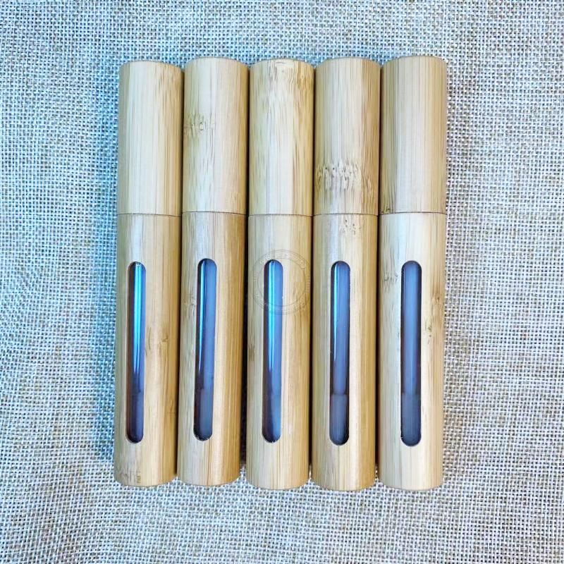 5pcs 6ml Bamboo Lip Tube bamboo lid