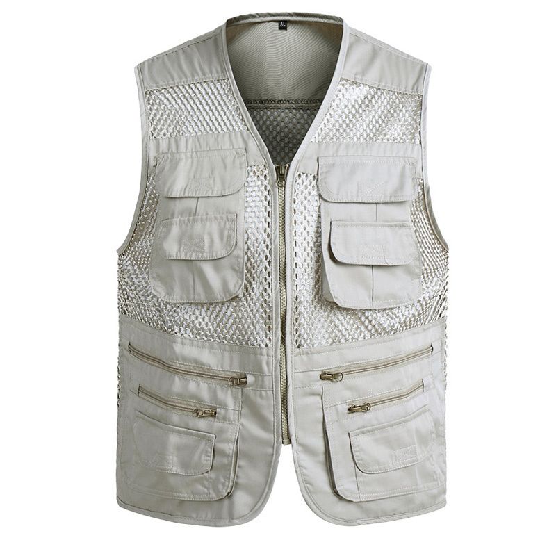 beige mesh vest