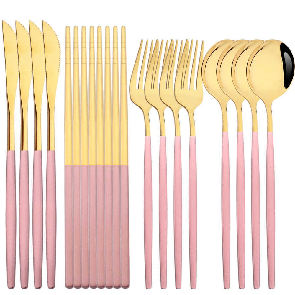 16pcs pink gold