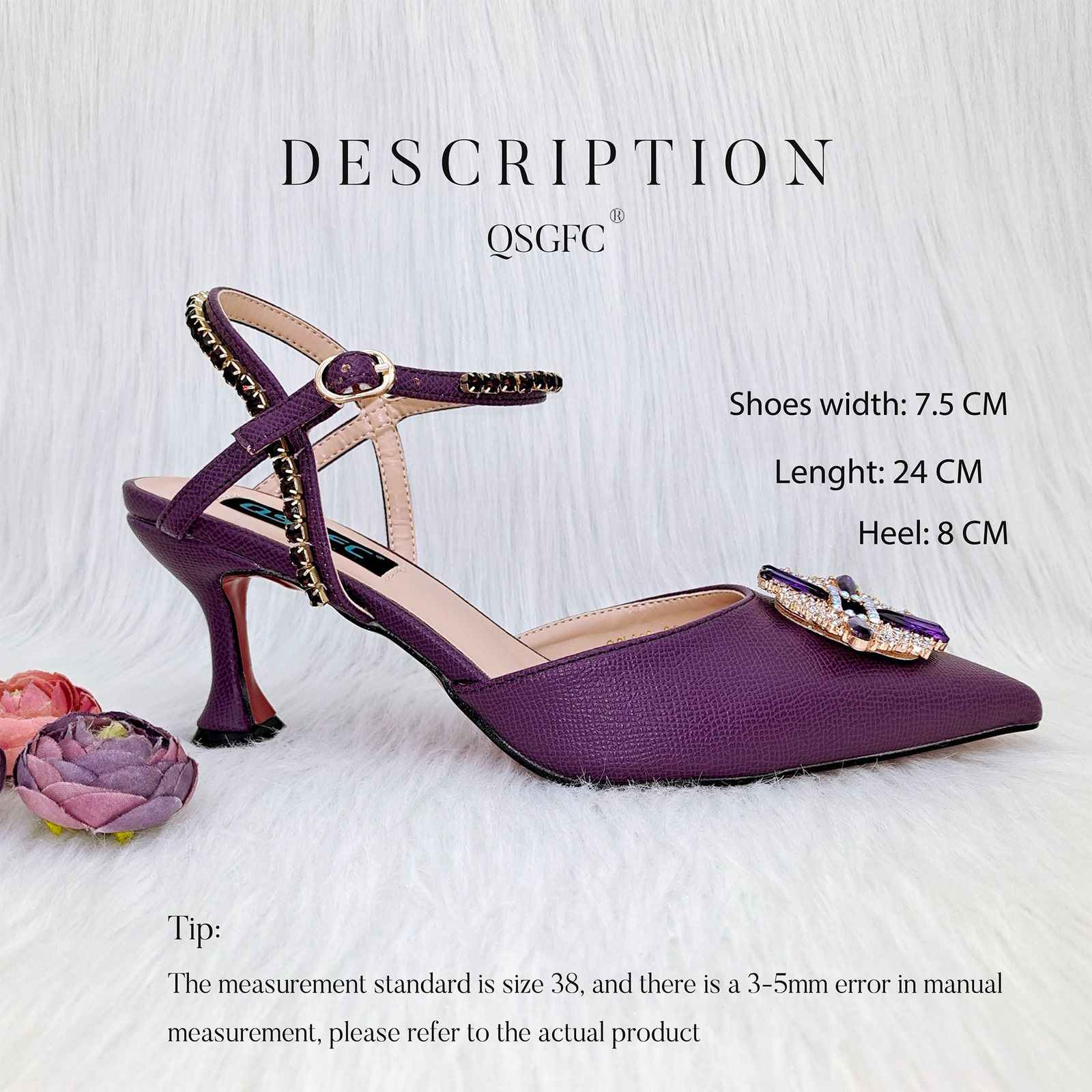 a pair shoes purple