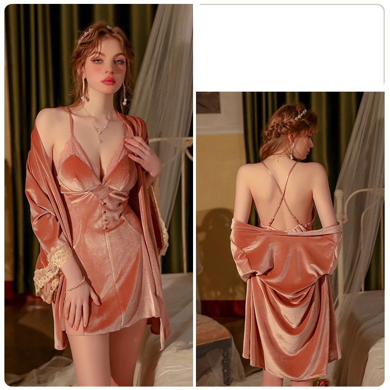 robe de chambre en or rose