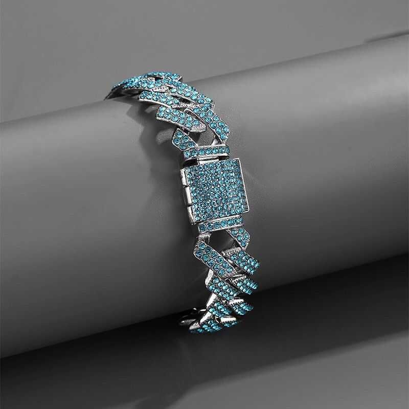 18cm (bracelet)-Diamant bleu-vert