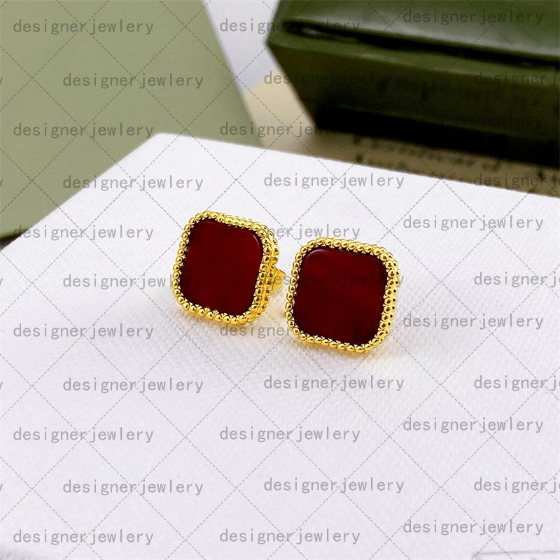 gold red earring