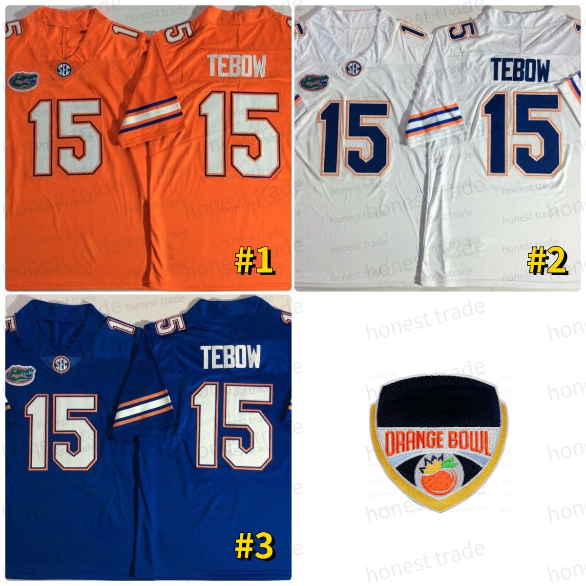 Men Jersey+Orange Patch