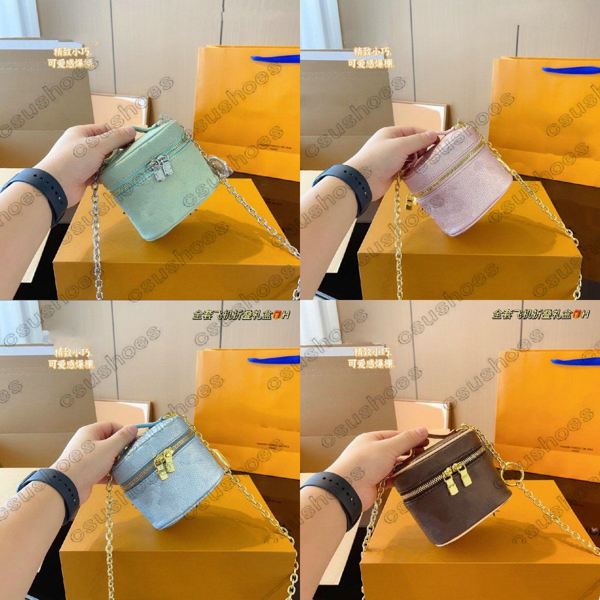 Replica Louis Vuitton LV M82467 Micro Vanity Bag Blue At Discount Price