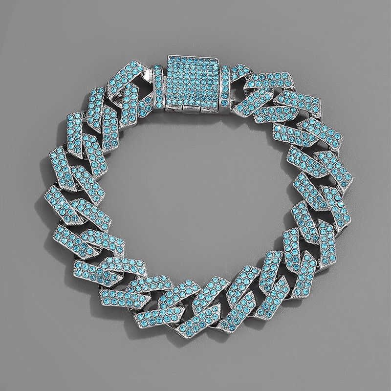 20 cm (braccialetto) -blue-verde diamante