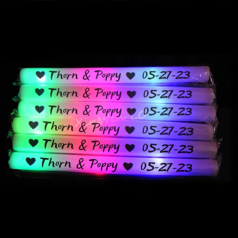 LED Light Sticks Bulk Colorful LED Glow Sticks RGB LED Glow Foam Stick  Cheer Tube Dark Light Birthday Wedding Party Supplies 230823 From Bai09,  $45.79