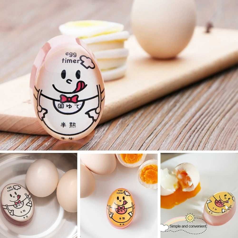 1PCS Egg Timer Resin Boiled Egg Cooker Color Changing Cooking Temperature  Observer Kitchen Tool, Pink 1006 