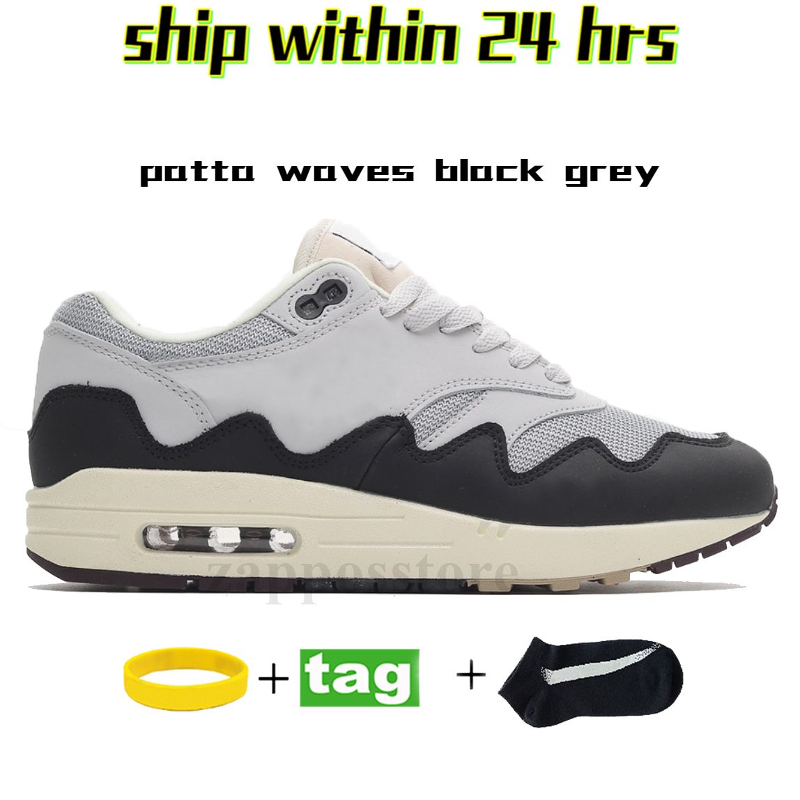 20 onde patta nero grigio