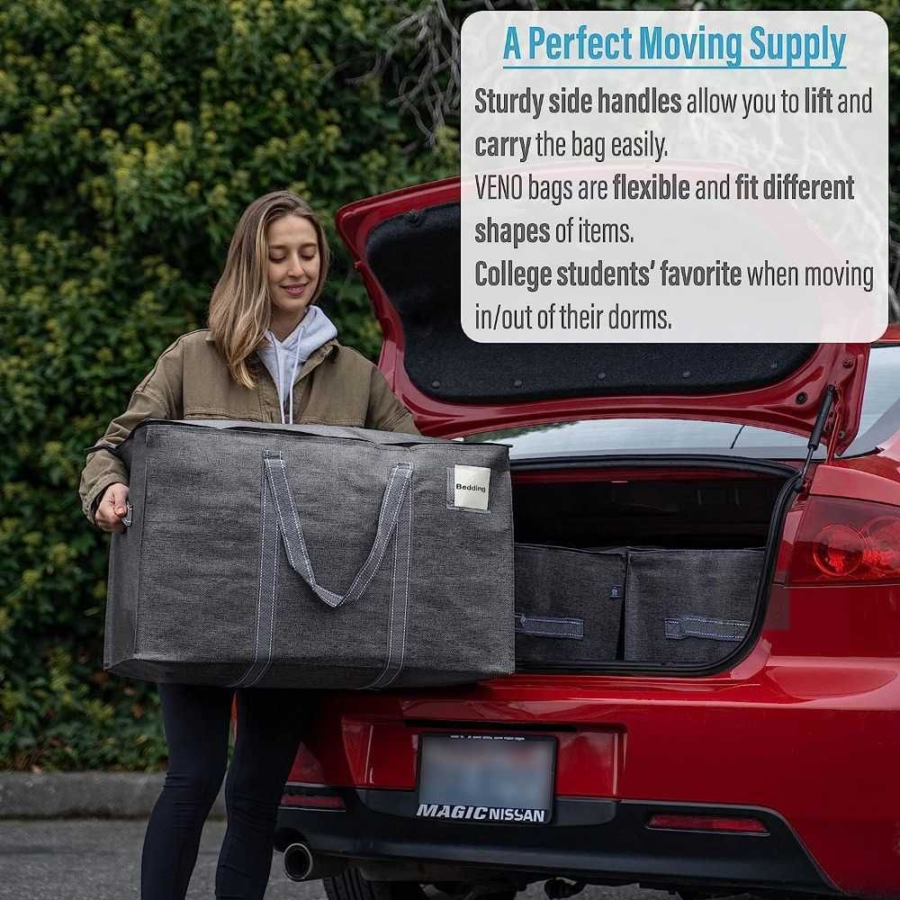 Large Moving Bags With Zippers & Carrying Handles, Heavy-duty