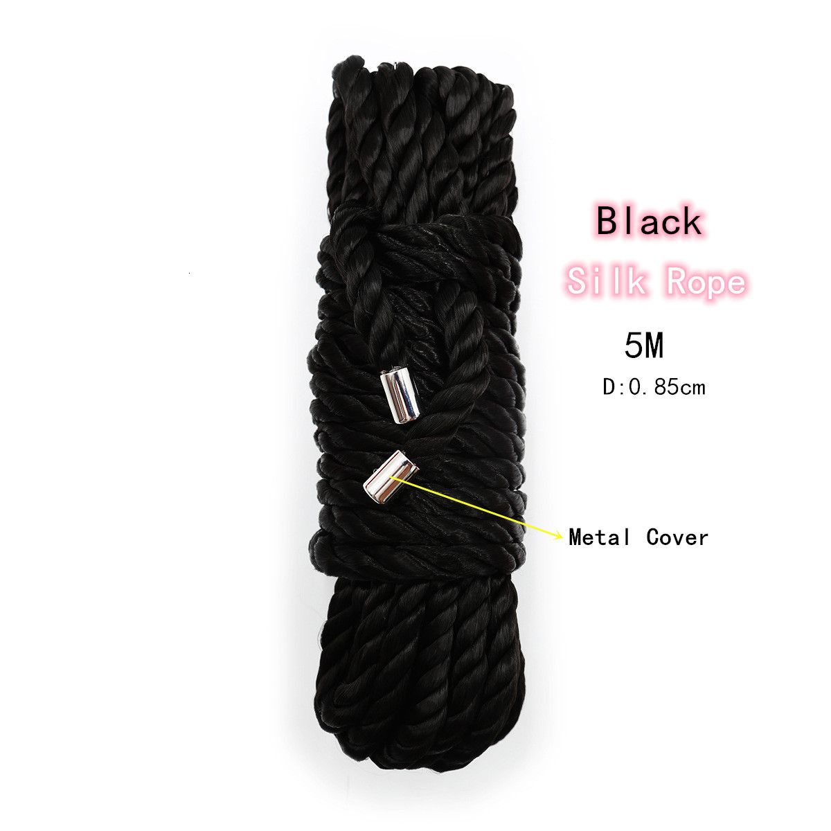 WhipSmart Japanese Silk Bondage Rope With Bonus Nipple Clamps 3m Black main image 1