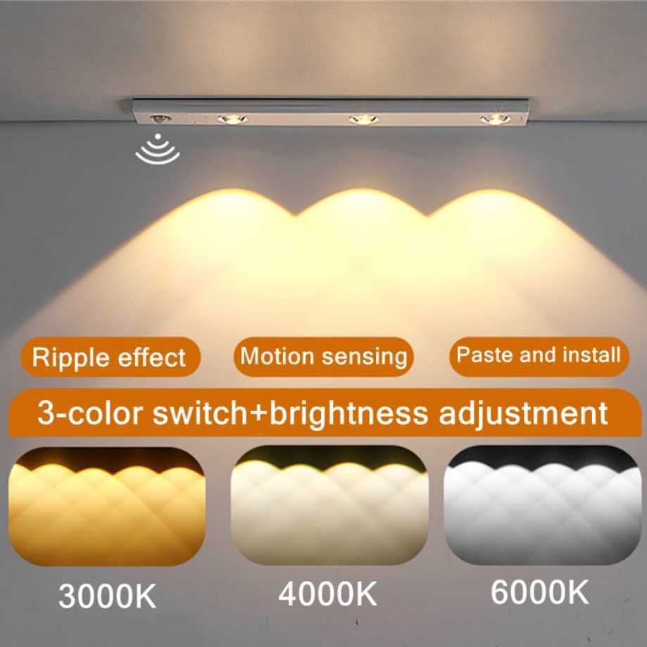 Bianco-30cm-3led-3 colori in una lampada