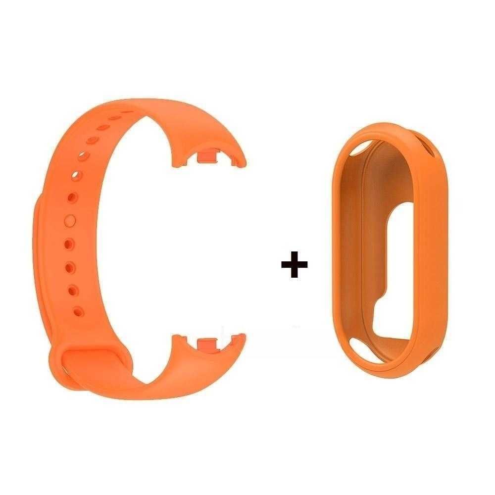 Oranje hoesje + bandje voor Xiaomi Band 8/8