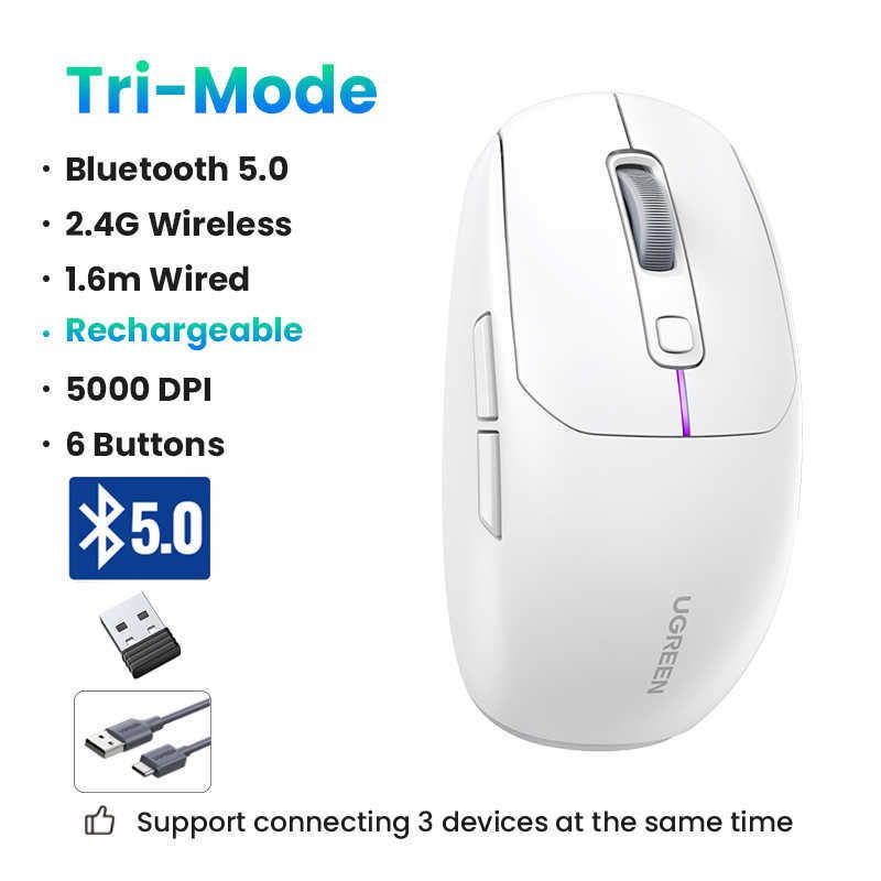 Tri-mode White Mouse