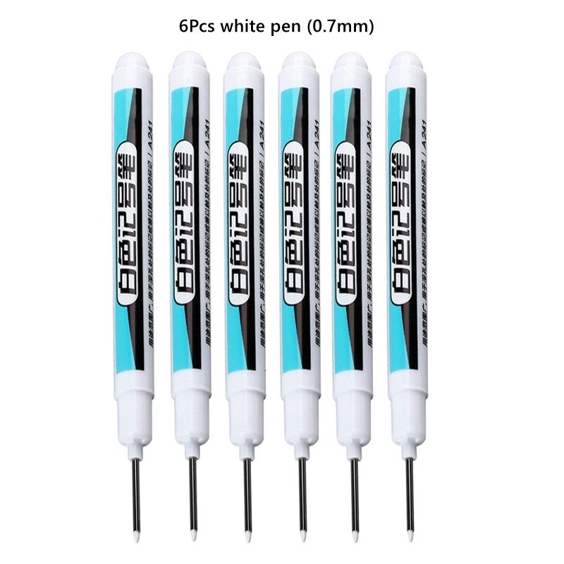 6PCS White Pen 0,7 mm