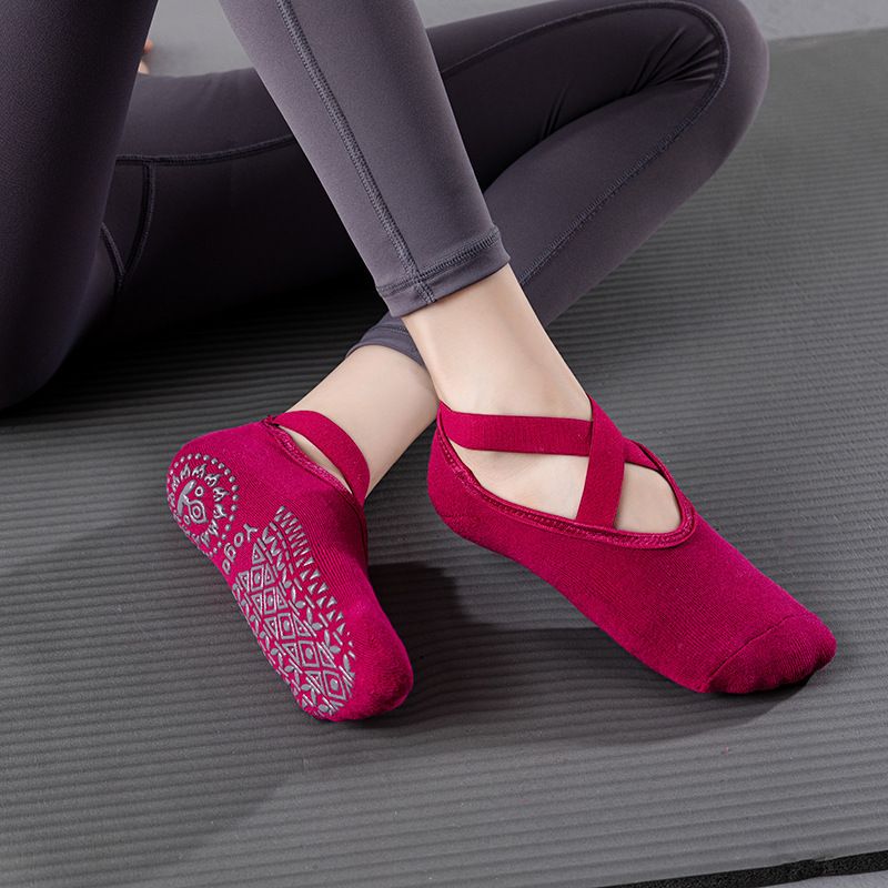 red yoga sock