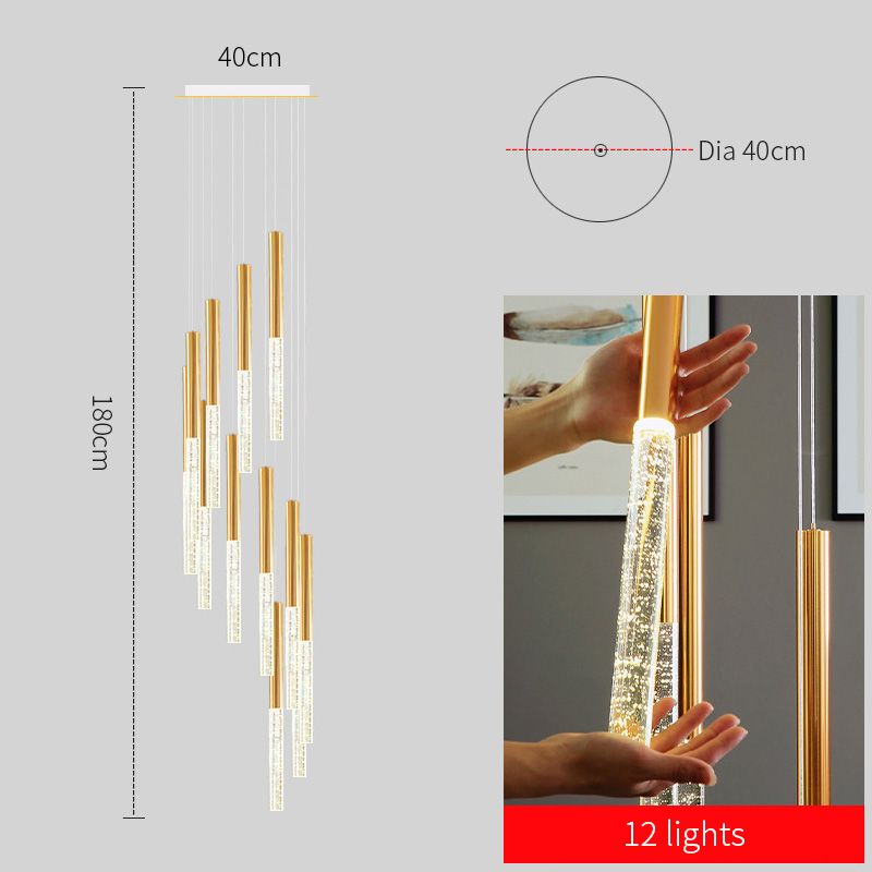 Corpo lampada dorato a 12 luci. Luce fredda