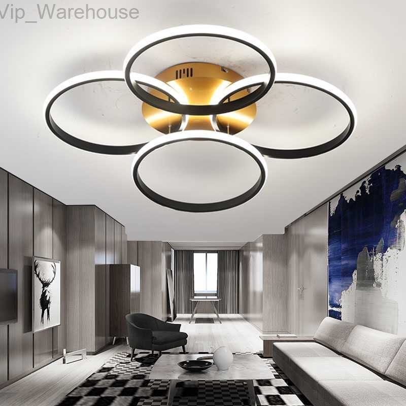 Ring Design Modern LED Chandelier Lamp Crystal Living Lighting Dimmabl