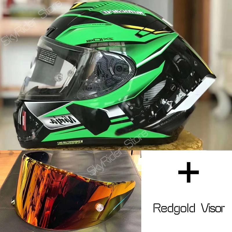 A with redgold visor