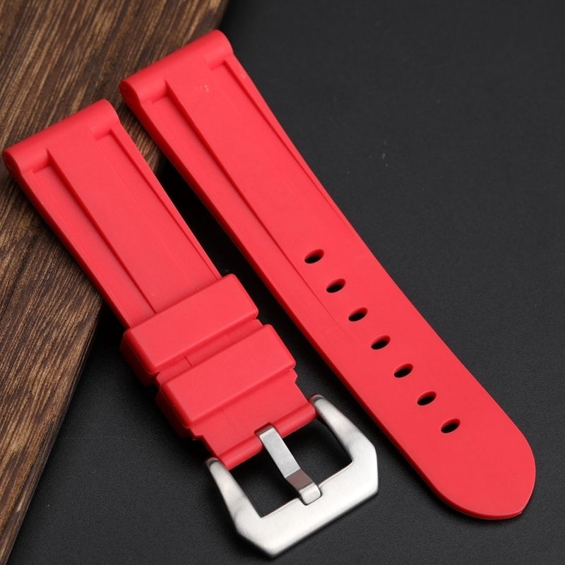 Red Silver Buckle-24mm