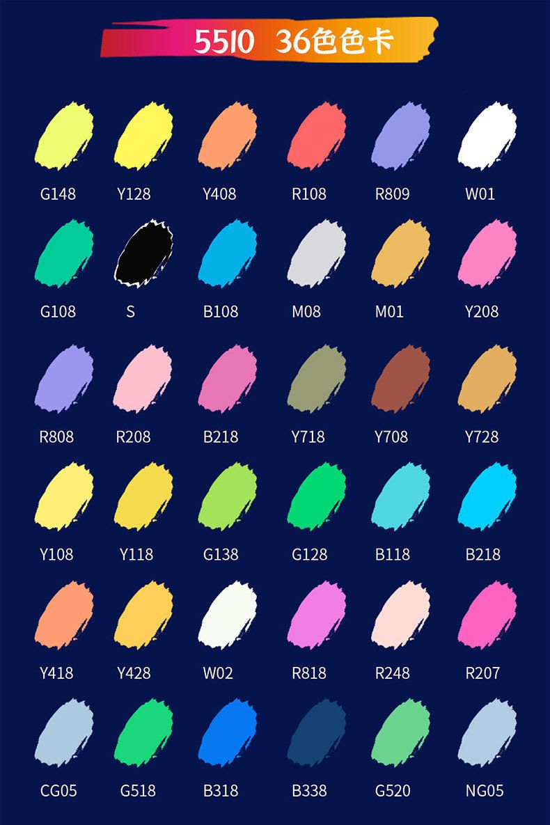 36 zestawów kolorów
