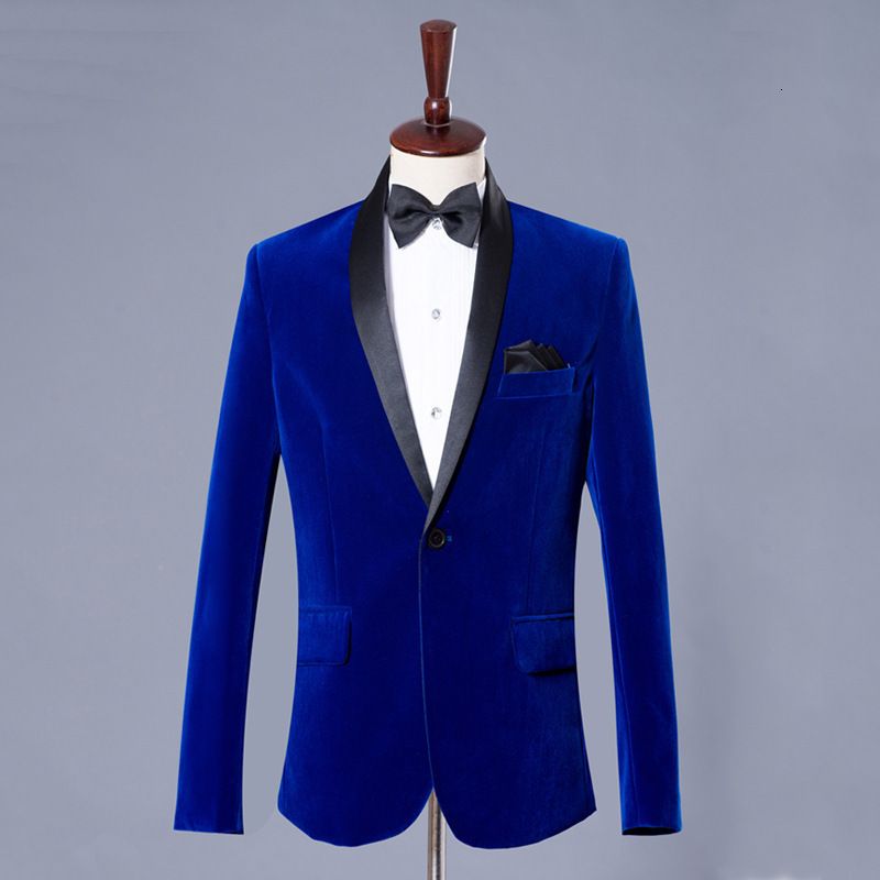 blue shawl lapel