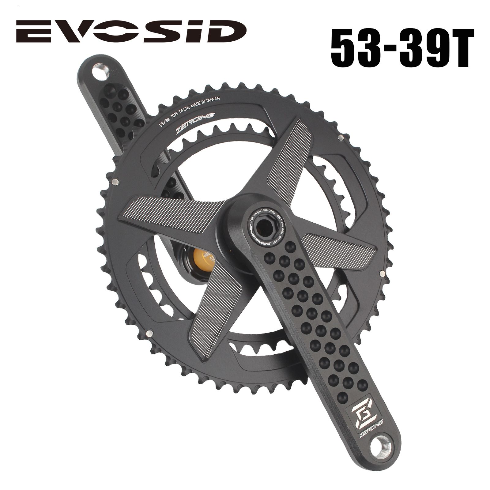 Black Crank 53-39t-165mm