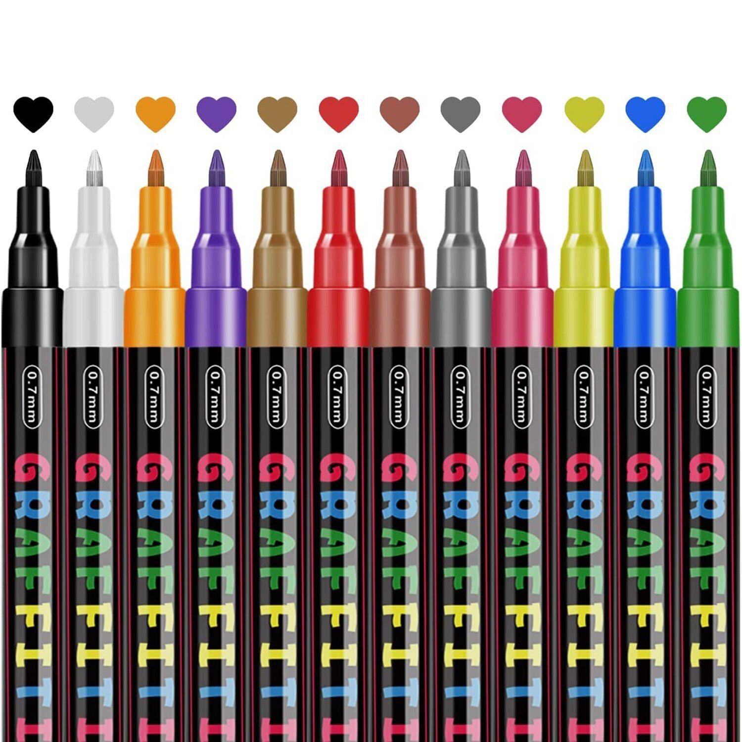 0.7mm Tip 12 Colors