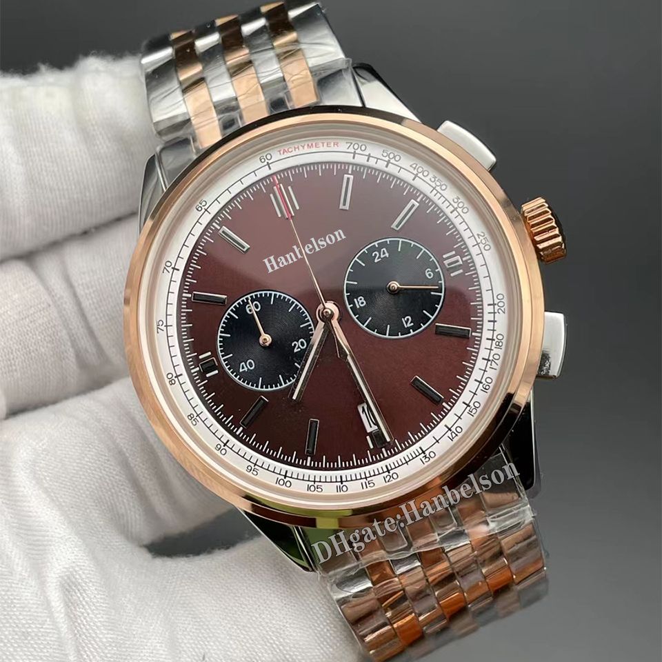 5.Two tone rose gold Brown steel strap