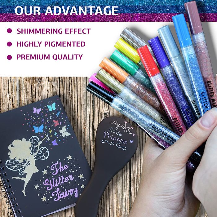 Wholesale Markers 12 Sparkle Color Paint Markers Acrylic Glitter Paint  Marker Pens Ultra Fine Point 0.7mm Paint Pens For Rock Painting DIY Crafts  230826 From Zhong09, $11.2
