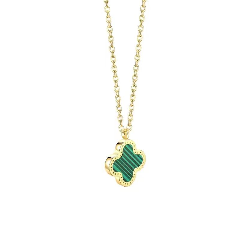 Gold Chain Green Necklace